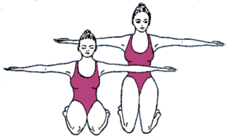 raising and lowering buttocks with arms stretched to side